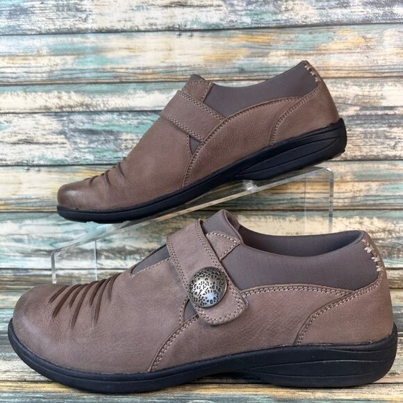 ABEO Smart System Loafer Shoe Womens Size 7.5 Brown Leather Round Toe Adjustable - Picture 2 of 13